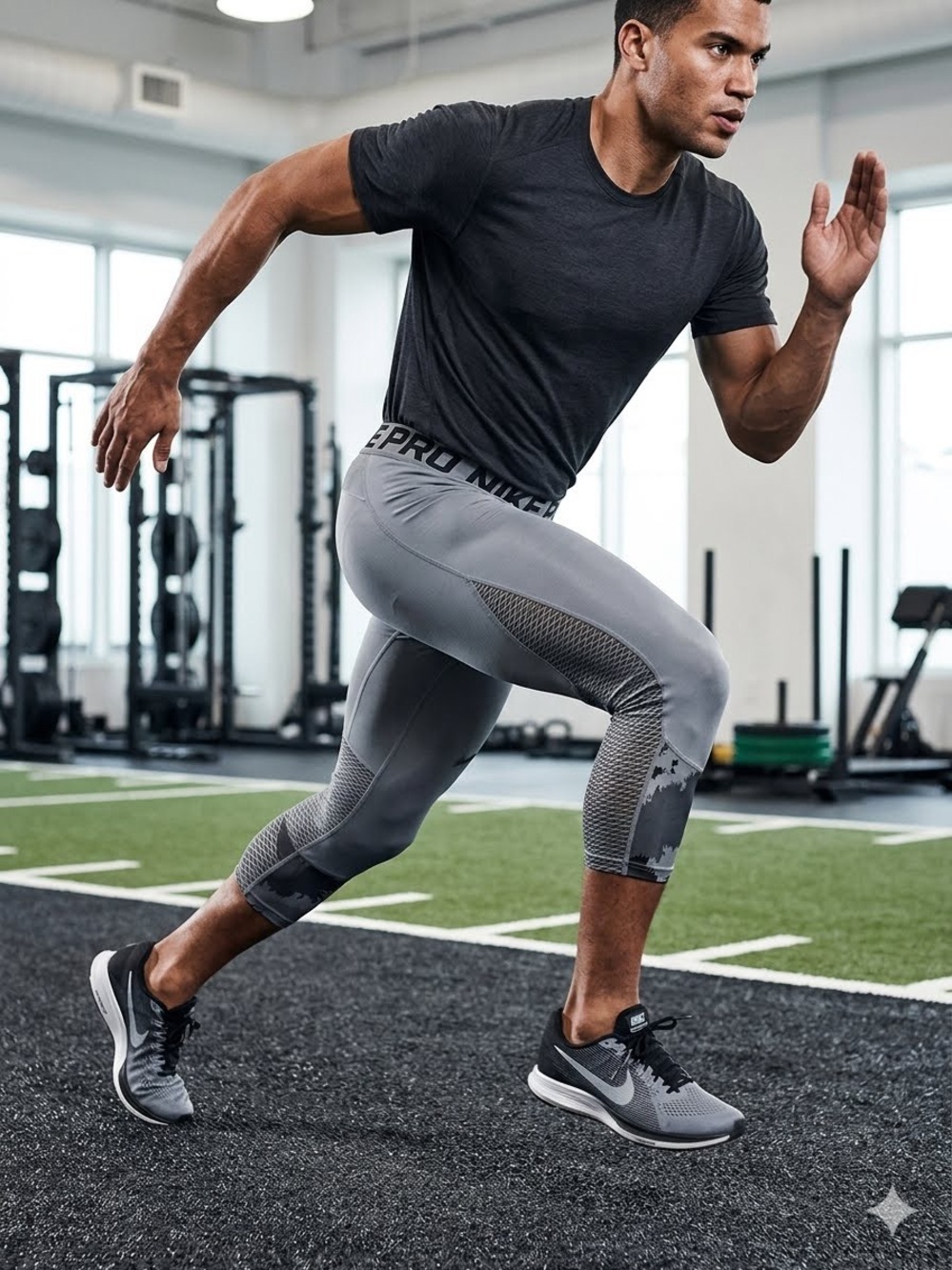 Nike Pro Men’s 3/4 Training Tights Grey Camo XL